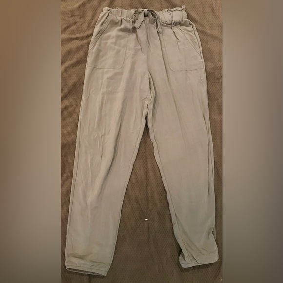 NWOT Pink Rose Army Green Elastic High Waist Light Jogger Pants - M - Picture 3 of 8